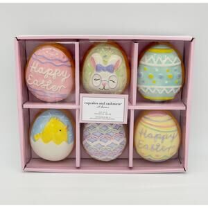 Cupcakes & Cashmere Set of 6 Ceramic Easter Egg Frosted Sugar Cookies Decor New
